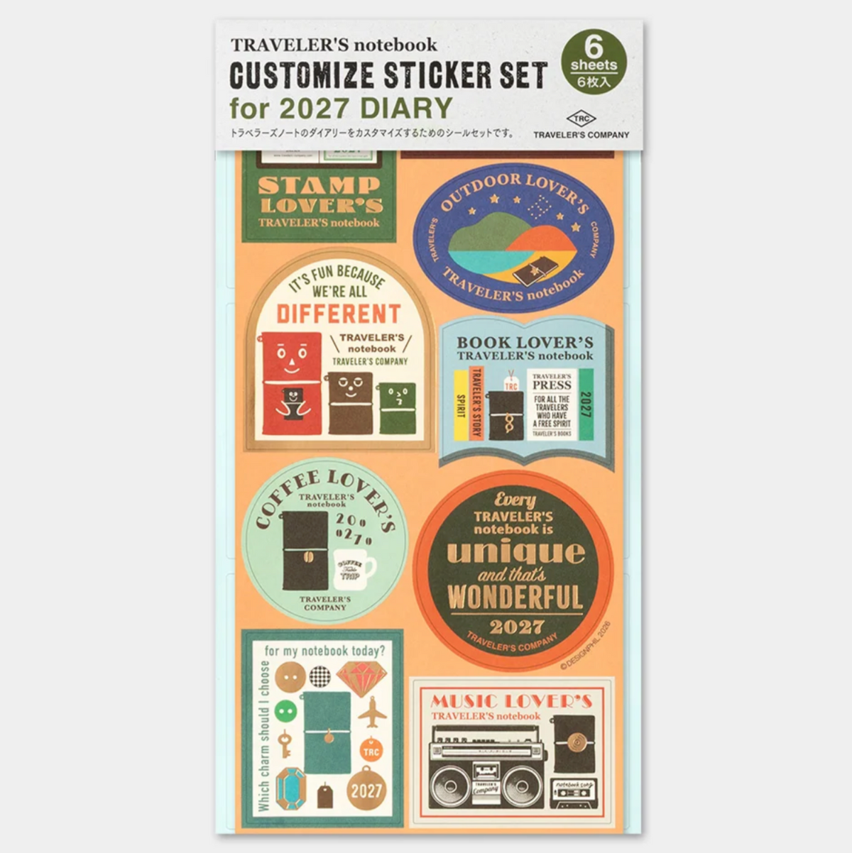 TRAVELER'S notebook Customized Sticker Set for 2027
