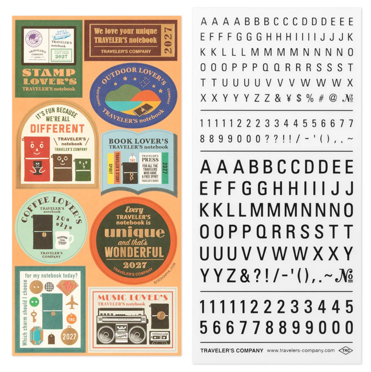 TRAVELER'S notebook Customized Sticker Set for 2027
