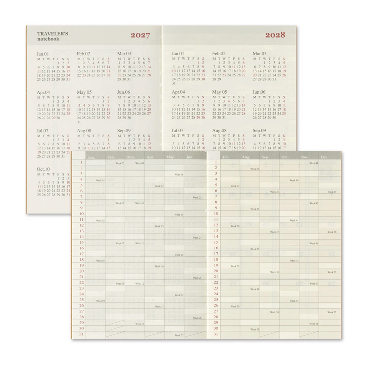 TRAVELER'S notebook 2027 Monthly Diary - Passport