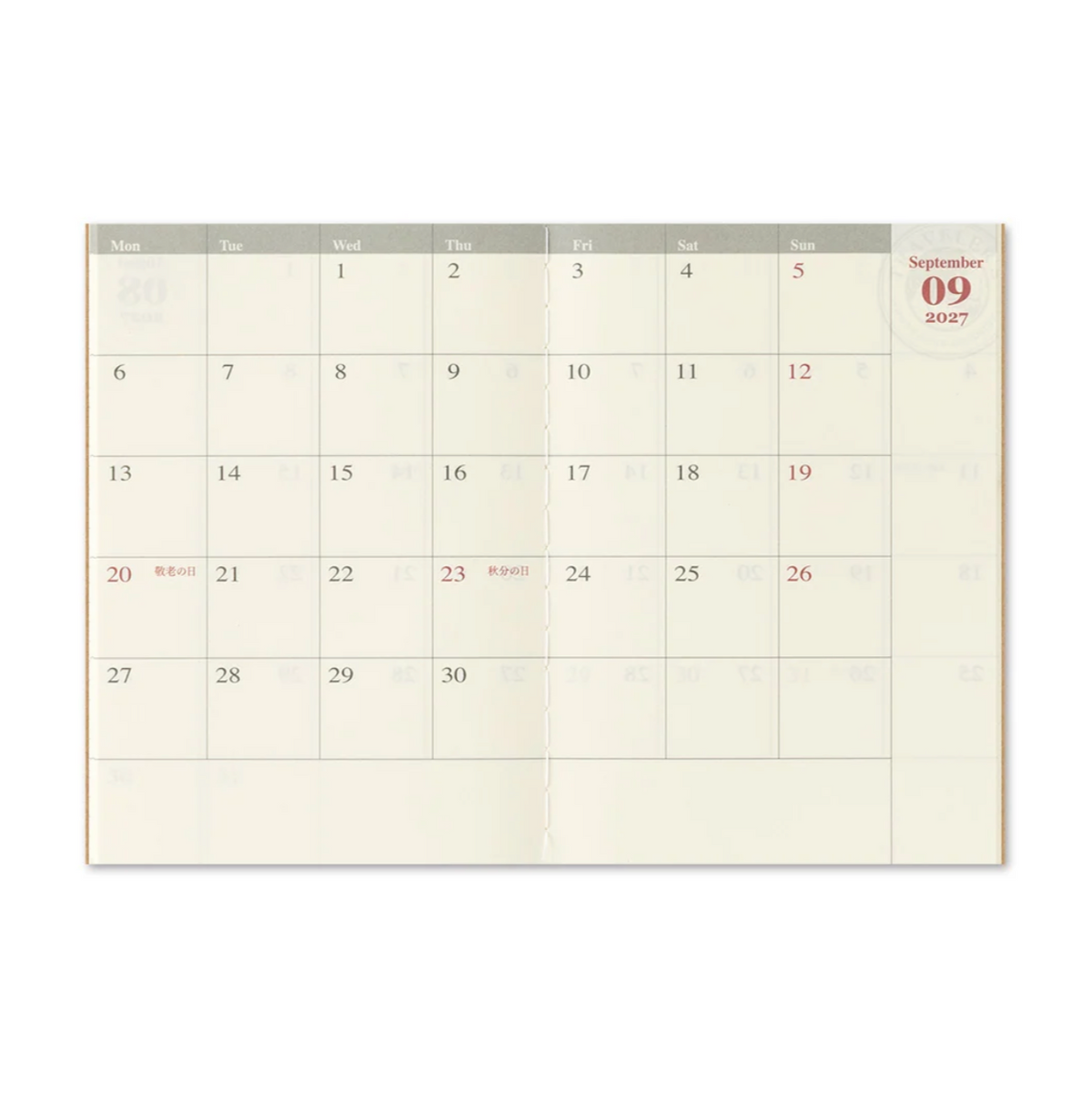 TRAVELER'S notebook 2027 Monthly Diary - Passport