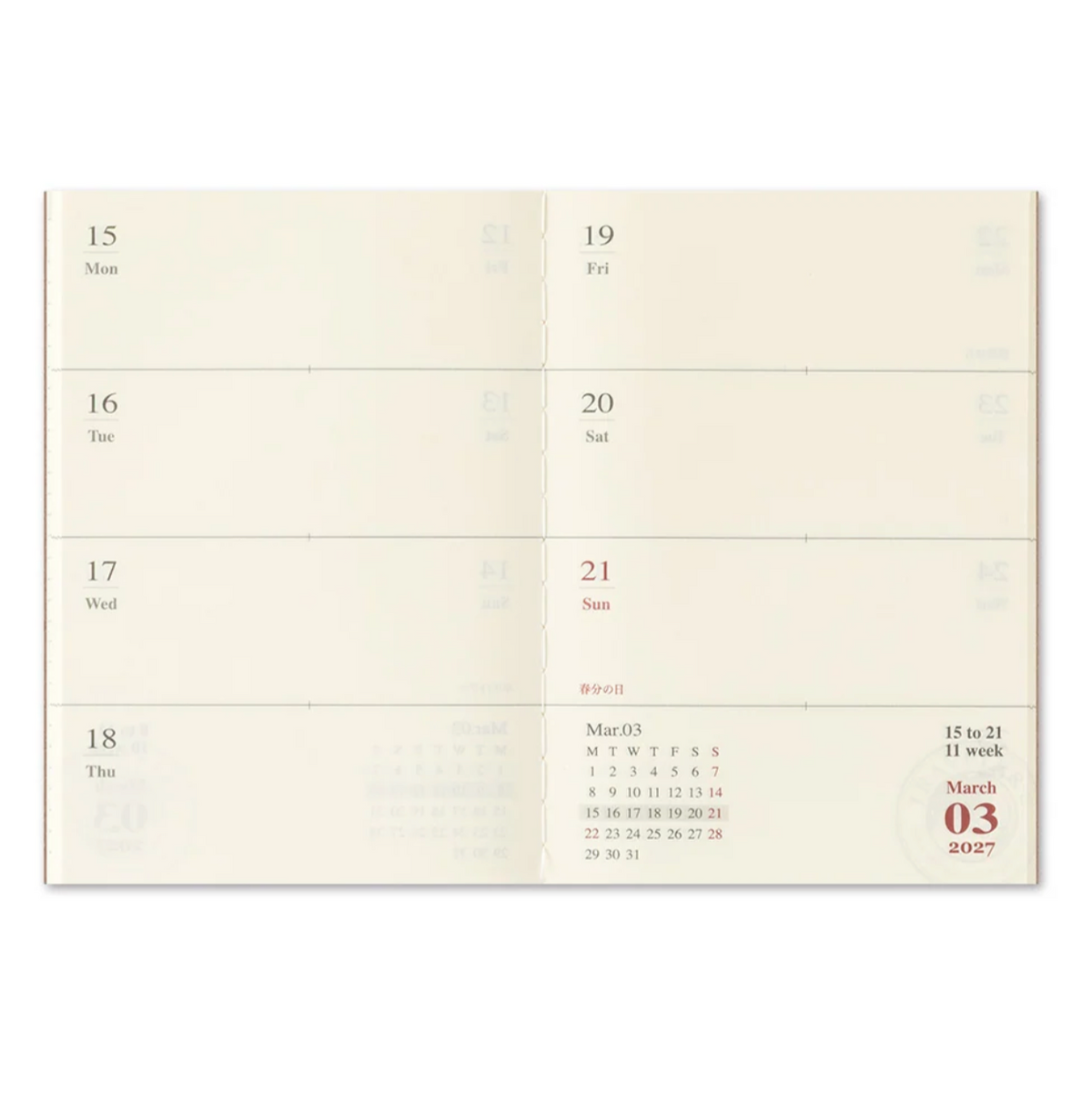 TRAVELER'S notebook 2027 Weekly Diary - Passport