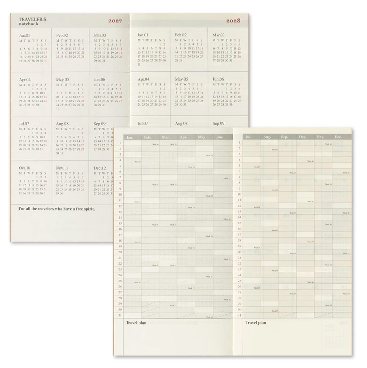 TRAVELER'S notebook 2027 Monthly Diary - Regular Size