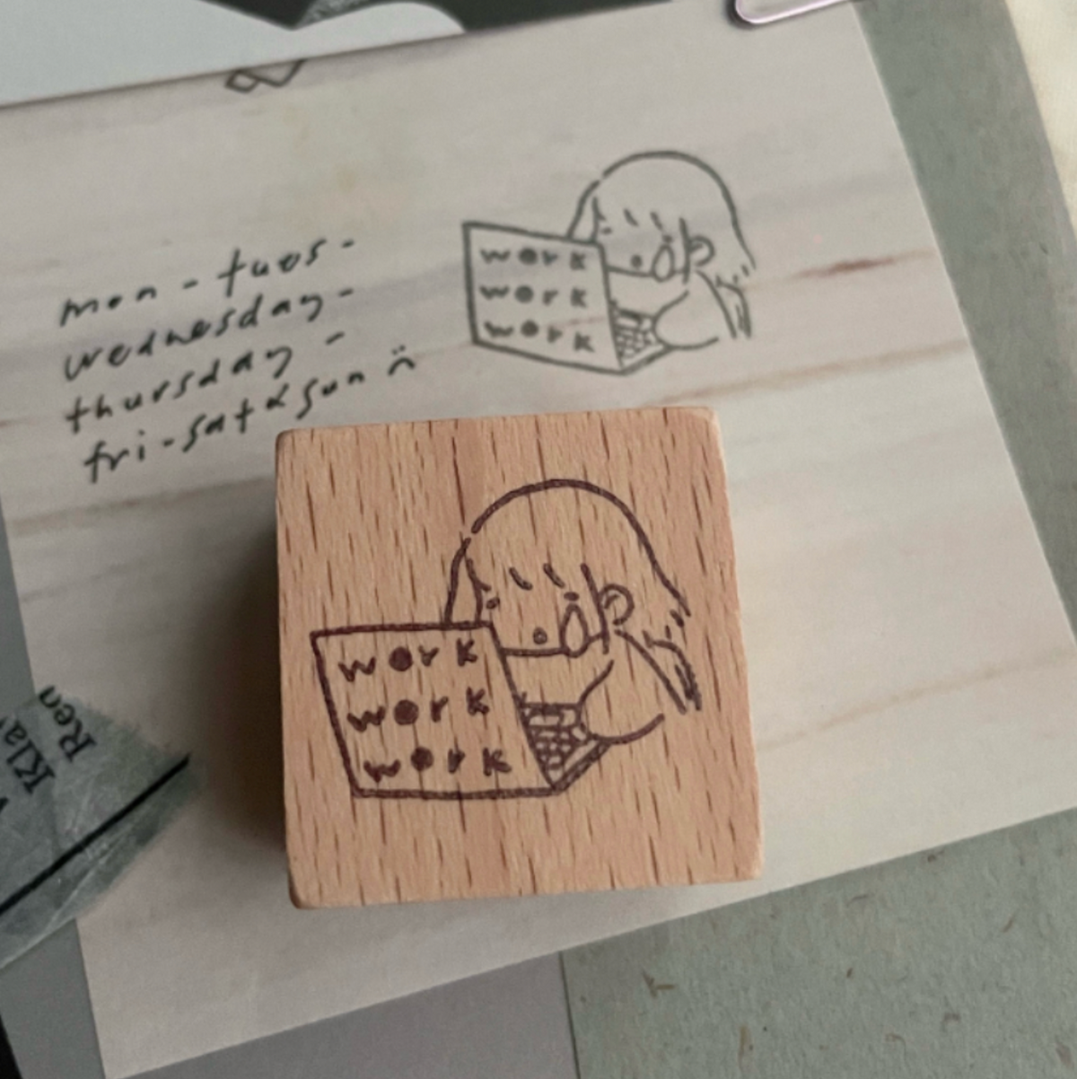 MsBulat Rubber Stamp - Work Work Work