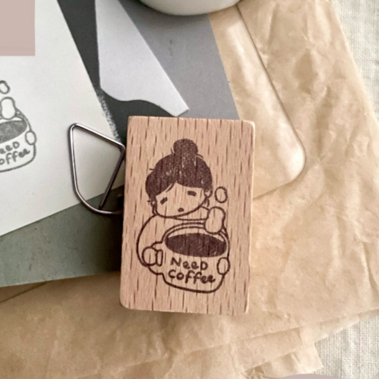 MsBulat Rubber Stamp - Need Coffee