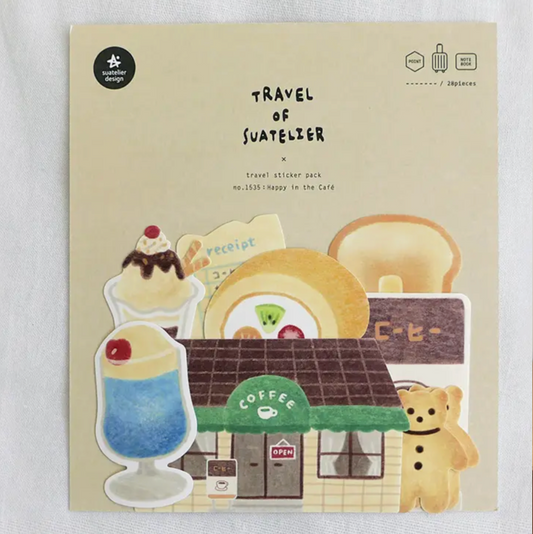 Suatelier Travel Sticker Pack - Happy in the Cafe