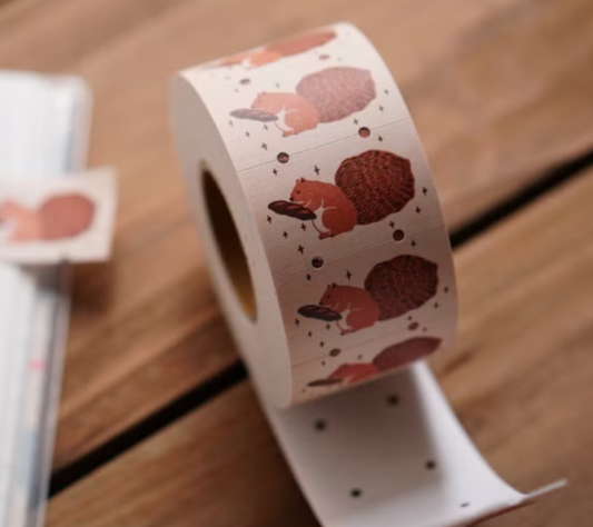 Ivy Snow Label Stickers - Squirrel with Bread