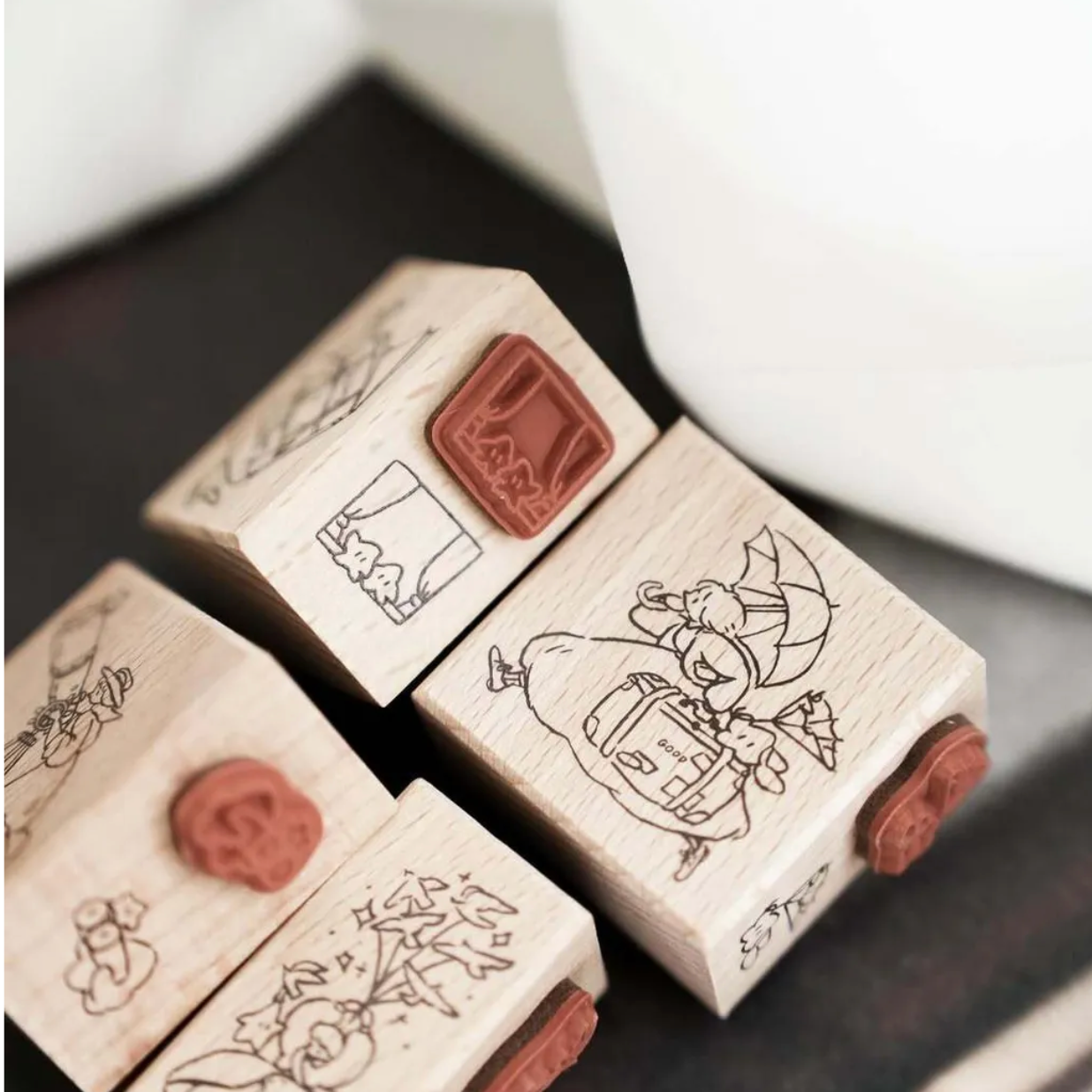 Yamadoro Double Sided Rubber Stamp - Among Stars By Telescope