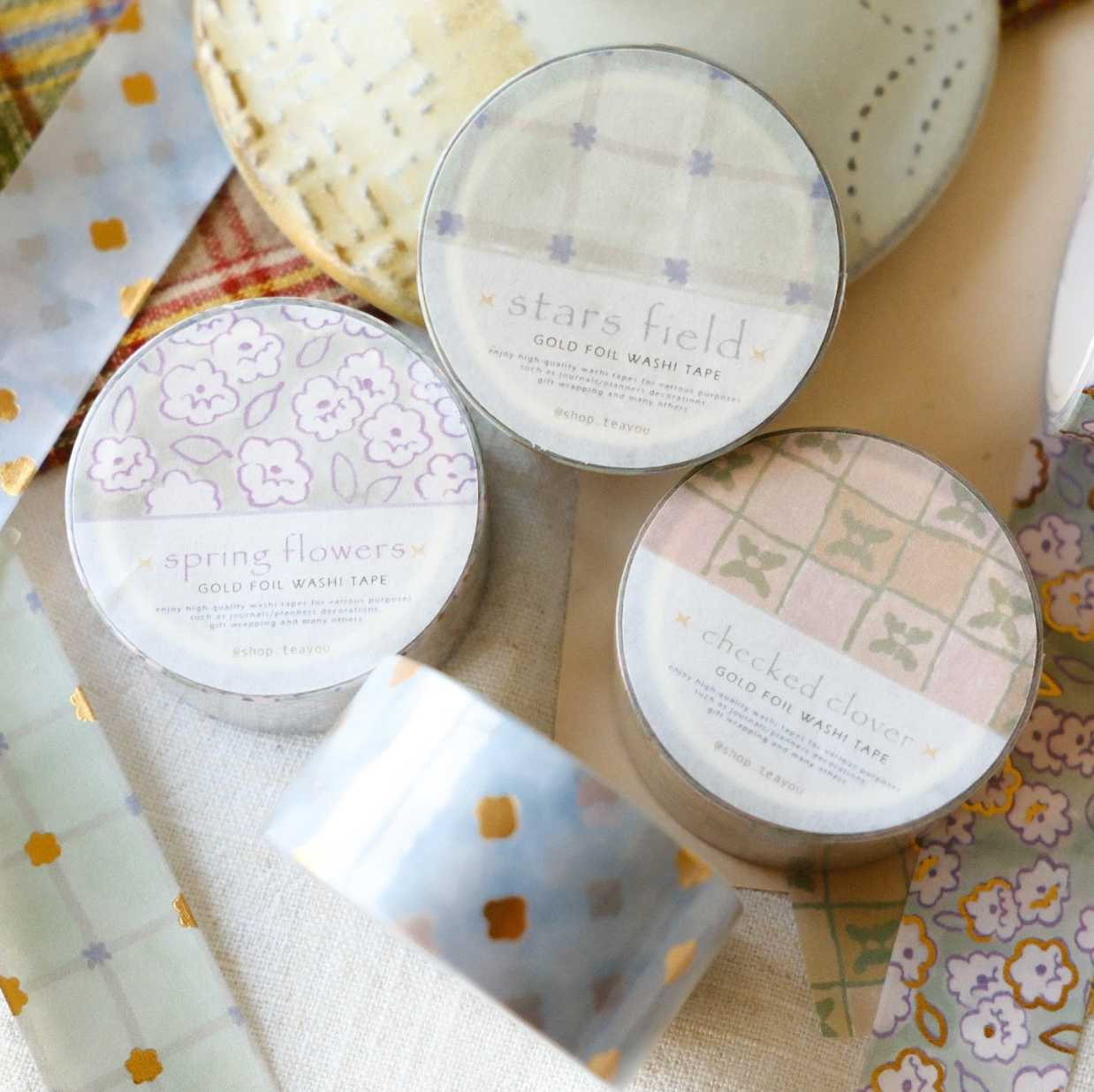 Teayou Gold Foil Washi Tape - Seasons Decor