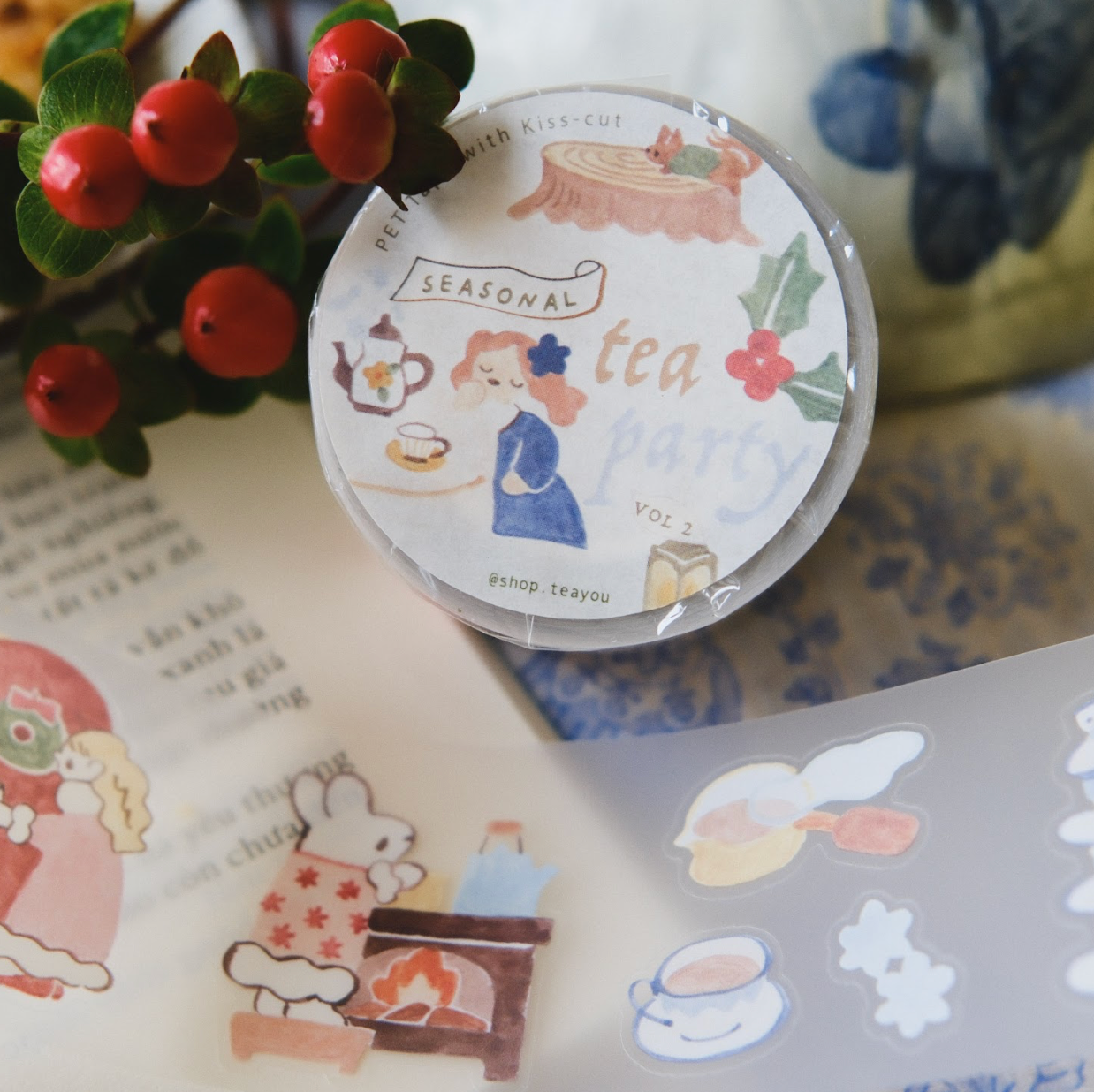 Teayou Kiss Cut PET Tape - Seasonal Tea Party Vol. 2