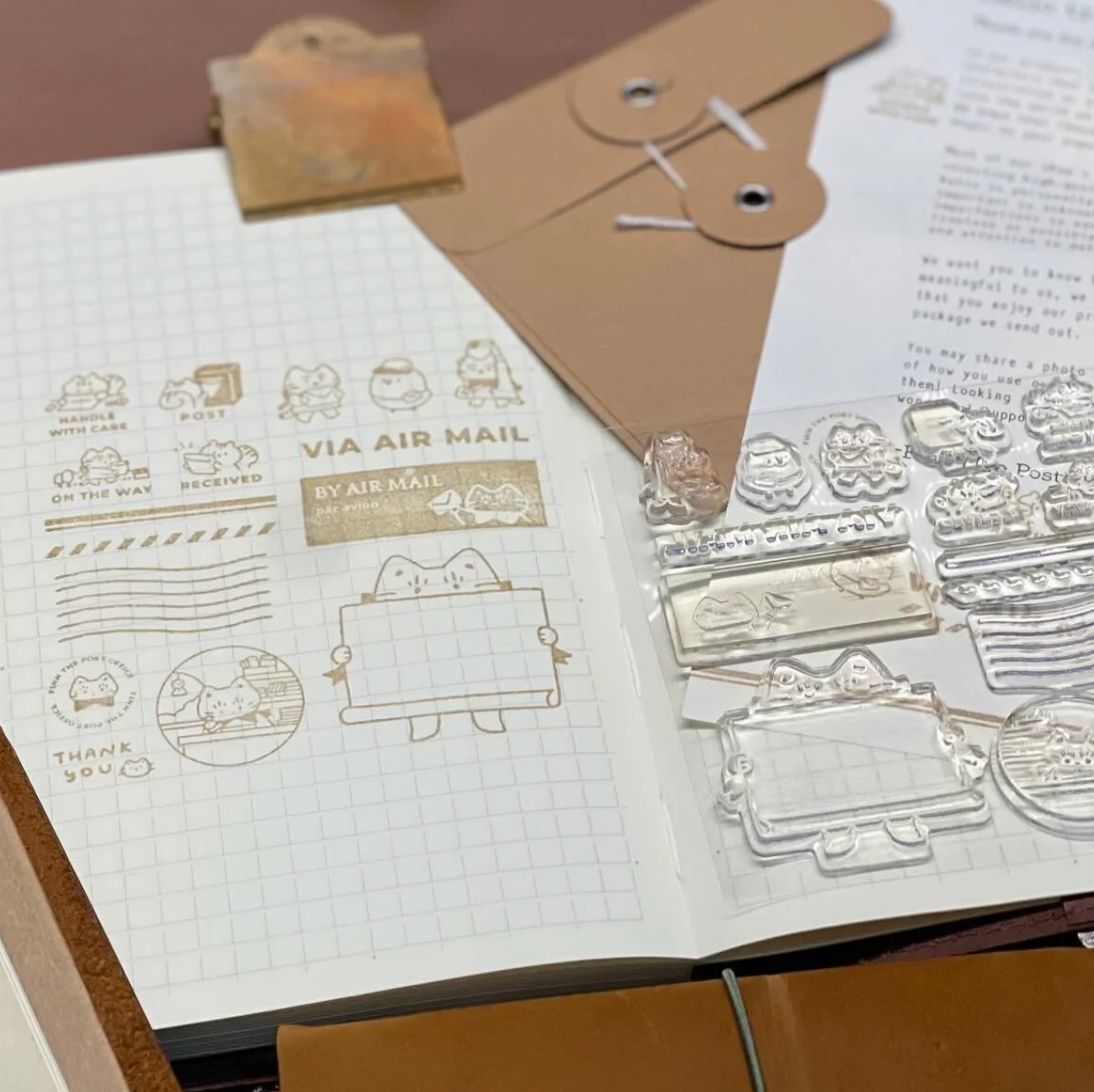 Hatsu Midori Finn Pos Office Clear Stamp Set