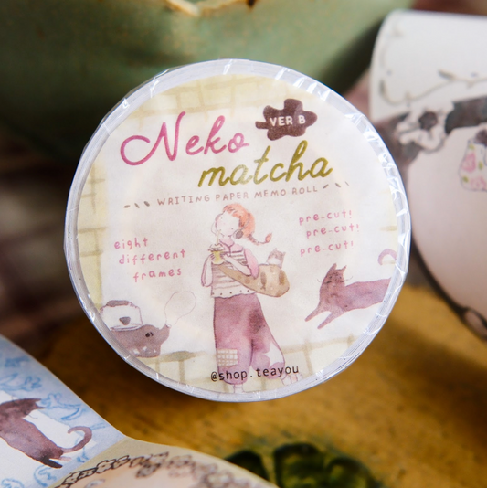 Teayou Paper Rolled Notes - Neko Matcha Version B