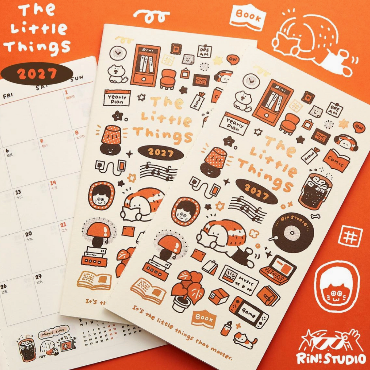Rin! Studio The Little Things 2027 Monthly Planner Insert