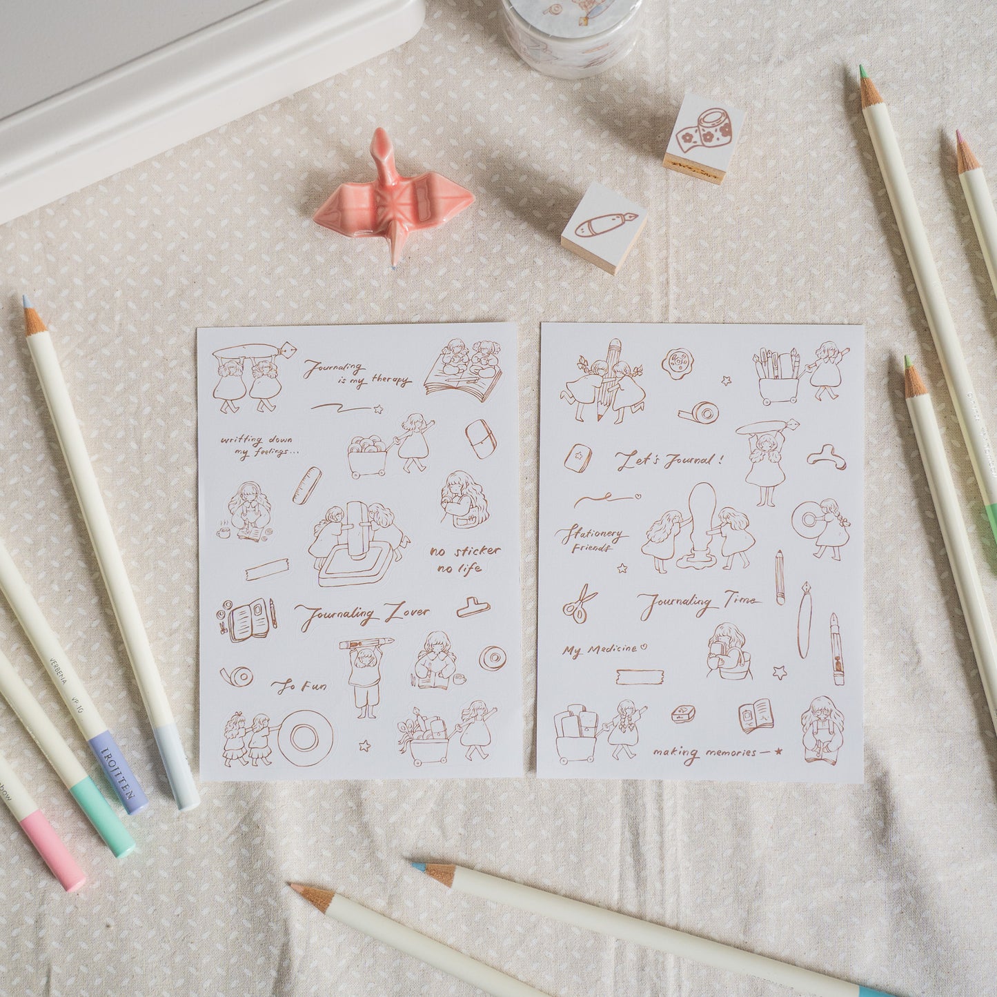 Sho Little Happiness Paper Sticker Sheets - Stationery Friends