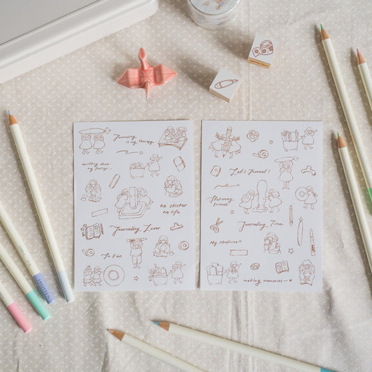 Sho Little Happiness Paper Sticker Sheets - Stationery Friends