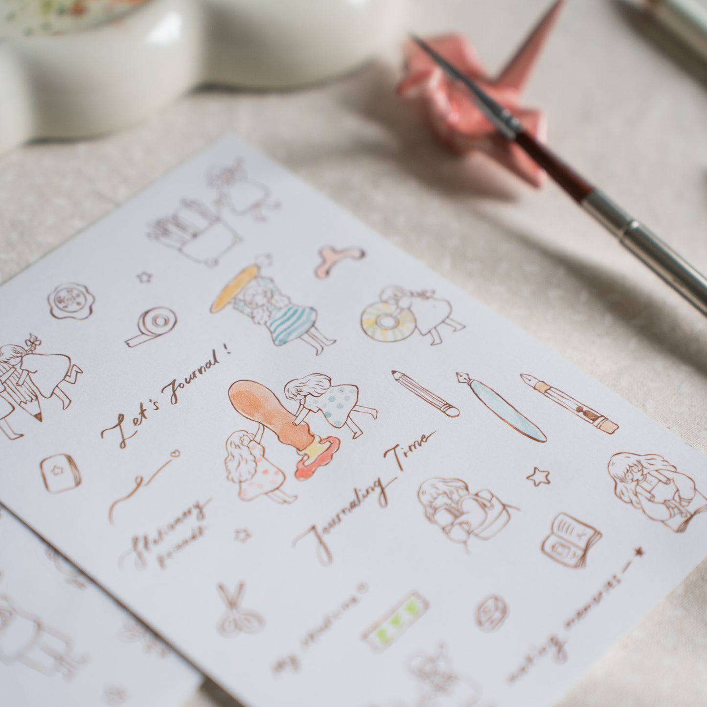 Sho Little Happiness Paper Sticker Sheets - Stationery Friends