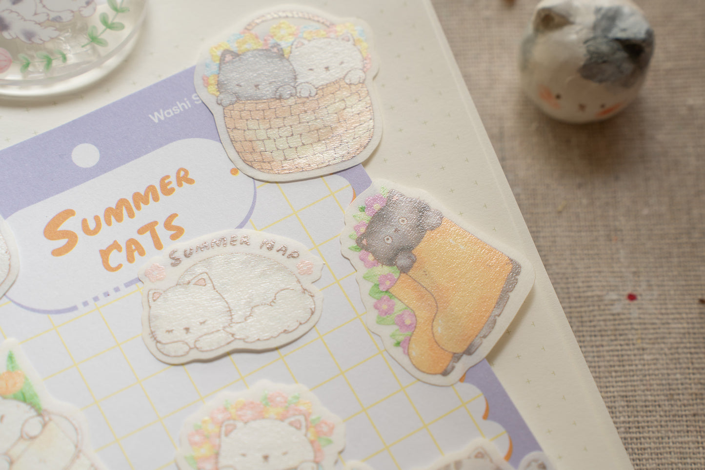 Sho Little Happiness Washi Sticker Pack - Summer Cats