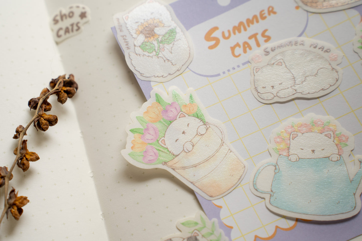 Sho Little Happiness Washi Sticker Pack - Summer Cats