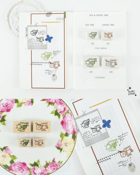 Kurukynki Rubber Stamps - Tea and Coffee Time (Small)