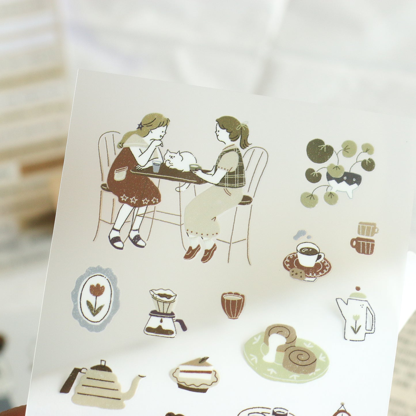 Teayou Transfer Stickers - Neko Cafe