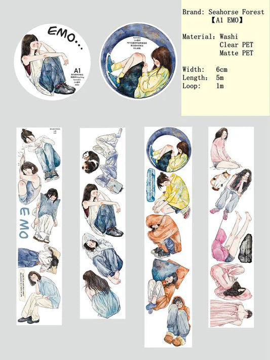 Seahorse Forest Vol 1 Clear PET Tape - A1 Emo