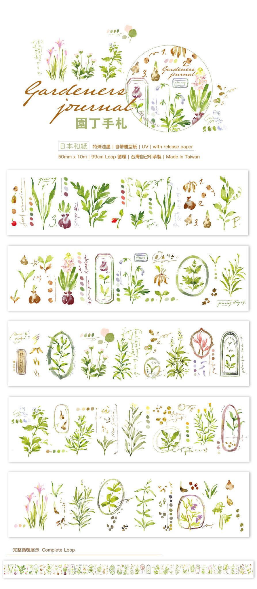 Meow Illustration Washi Tape - Gardeners Journal