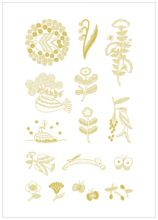 King Jim Kitta Portable Transfer Sticker Flakes -  Gold Foil Faire