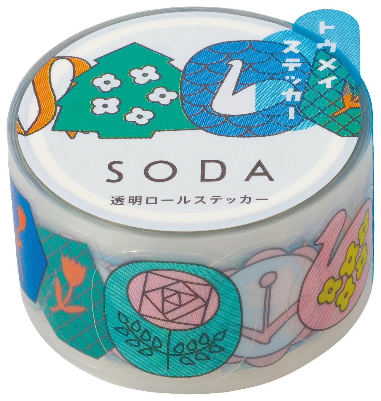 King Jim Hitotoki Soda Transparent Kiss Cut Masking Tape - Pin Badge