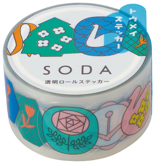 King Jim Hitotoki Soda Transparent Kiss Cut Masking Tape - Pin Badge