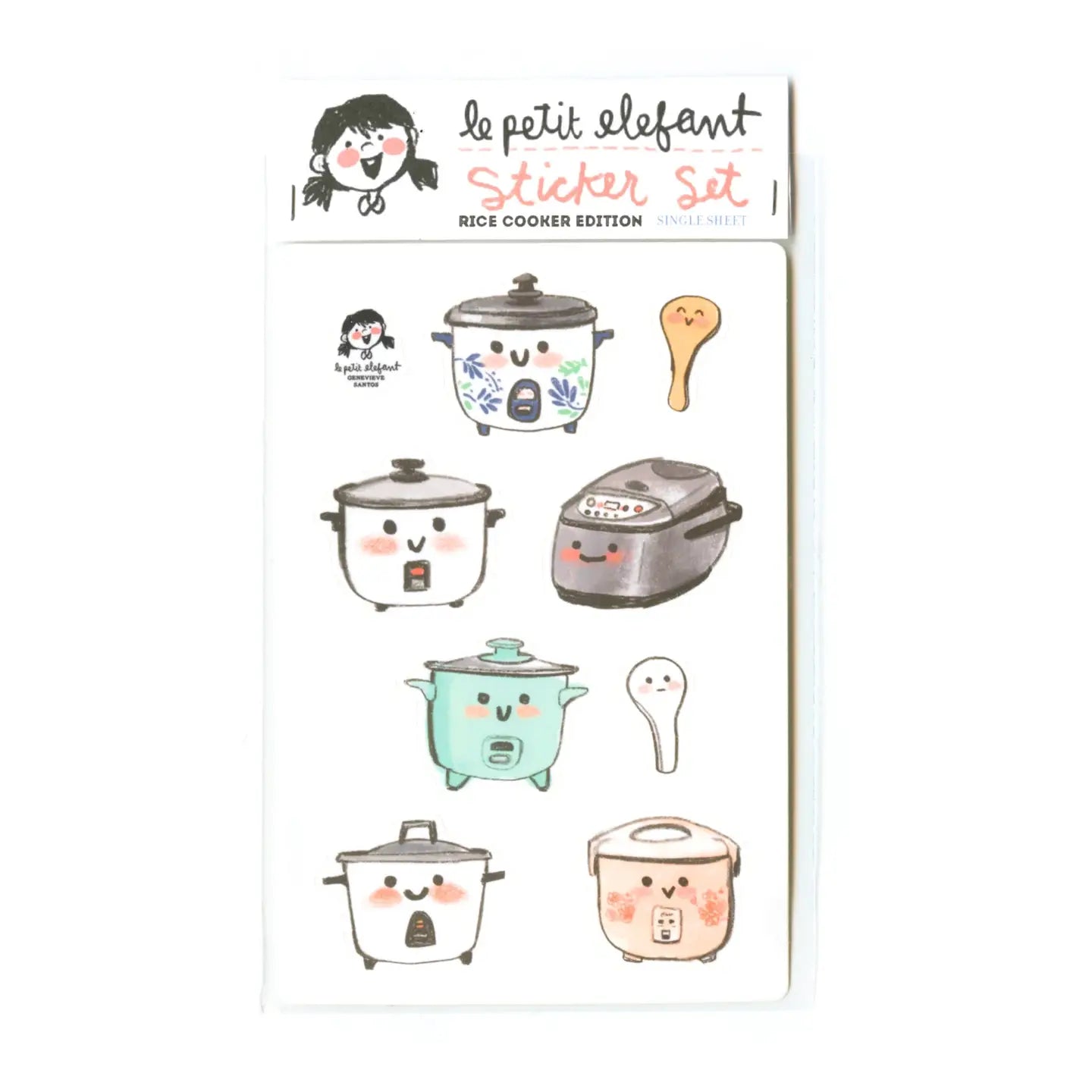 Le Petit Elefant Vinyl Sticker Sheet - Rice Cooker