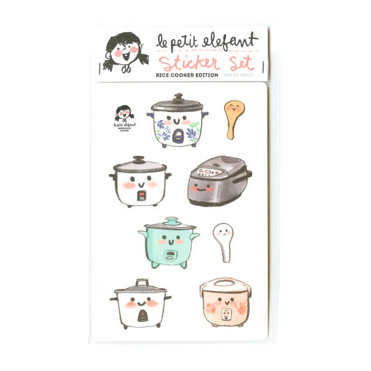 Le Petit Elefant Vinyl Sticker Sheet - Rice Cooker
