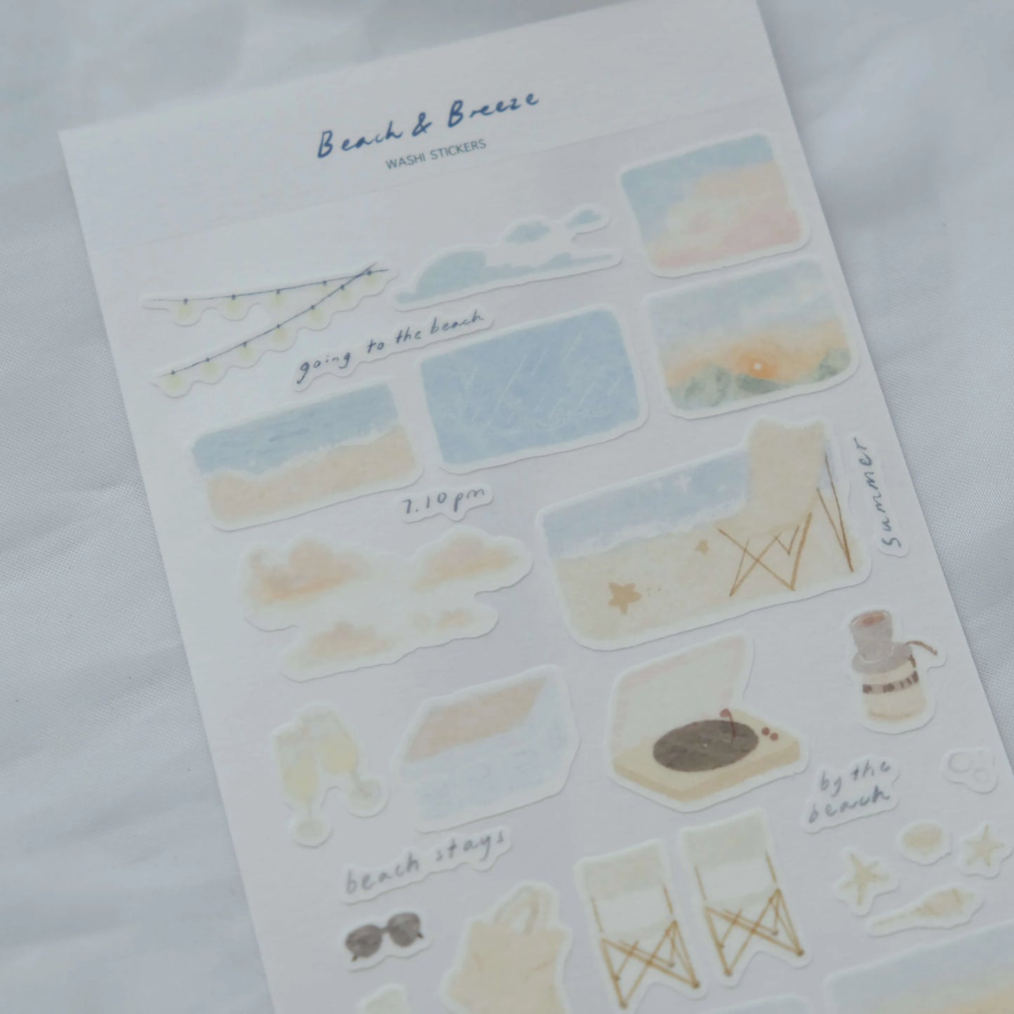 Wenyea's Illustration Sticker Sheet - Beach & Breeze