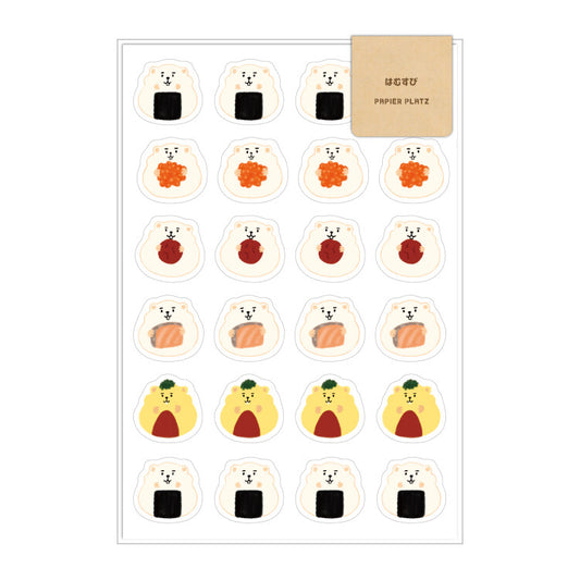 Papier Platz x AOYOSHI Planner Stickers - Bear Onigiri