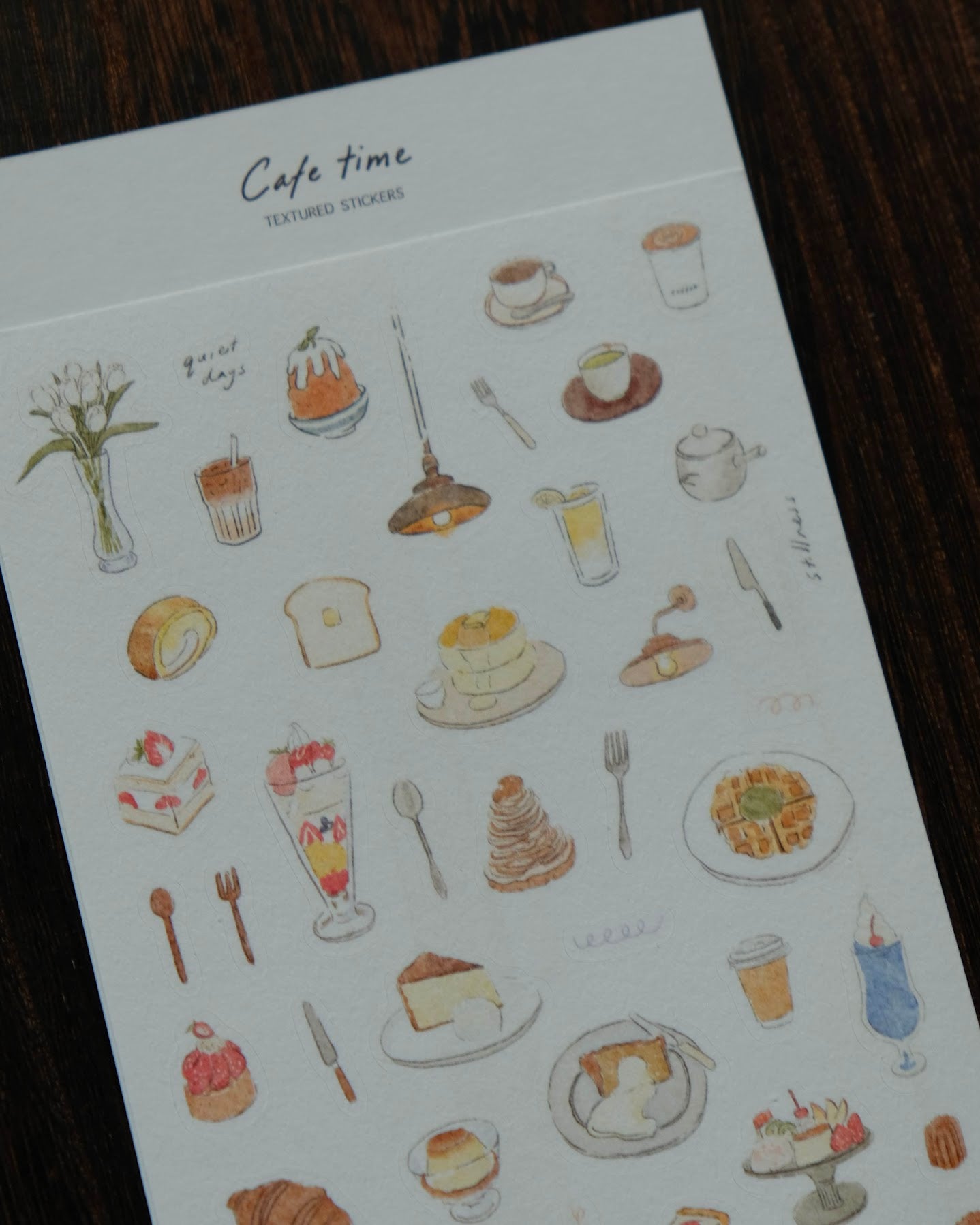 Wenyea's Illustration Sticker Sheet - Cafe Time