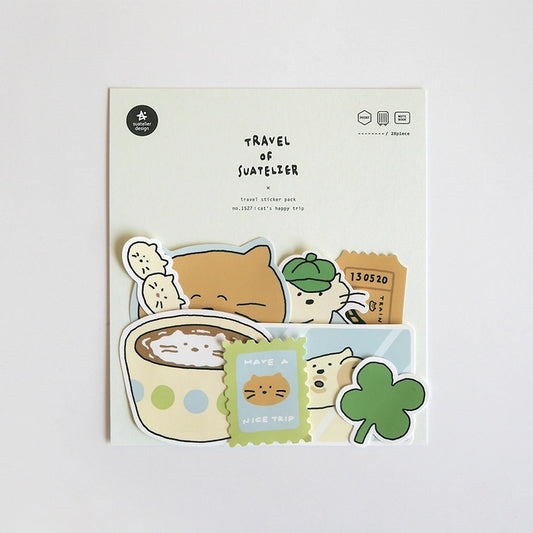 Suatelier Travel Sticker Pack - Cat's Happy Trip