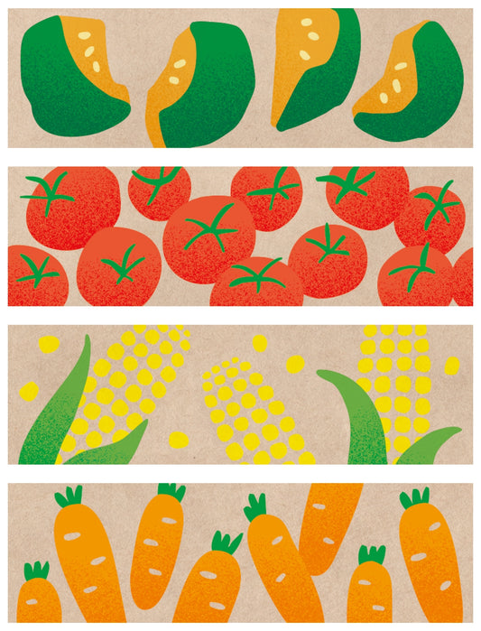King Jim Kitta Portable Washi Tape - Kraft Vegetable