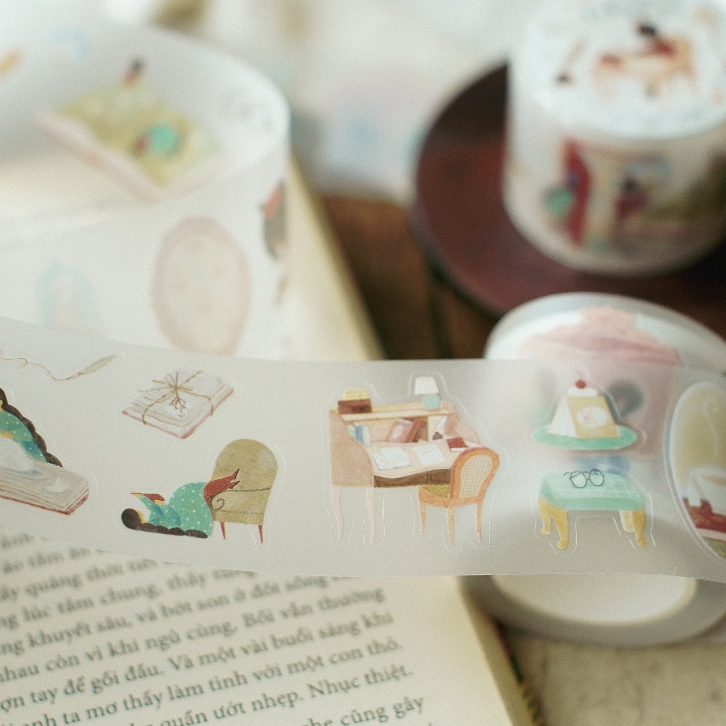 Teayou Kiss Cut PET Tape - The Enchanted Library