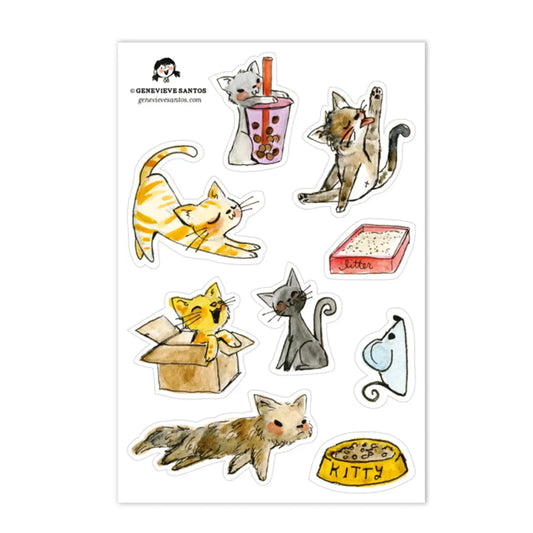 Le Petit Elefant Vinyl Sticker Sheet - Cat Lover