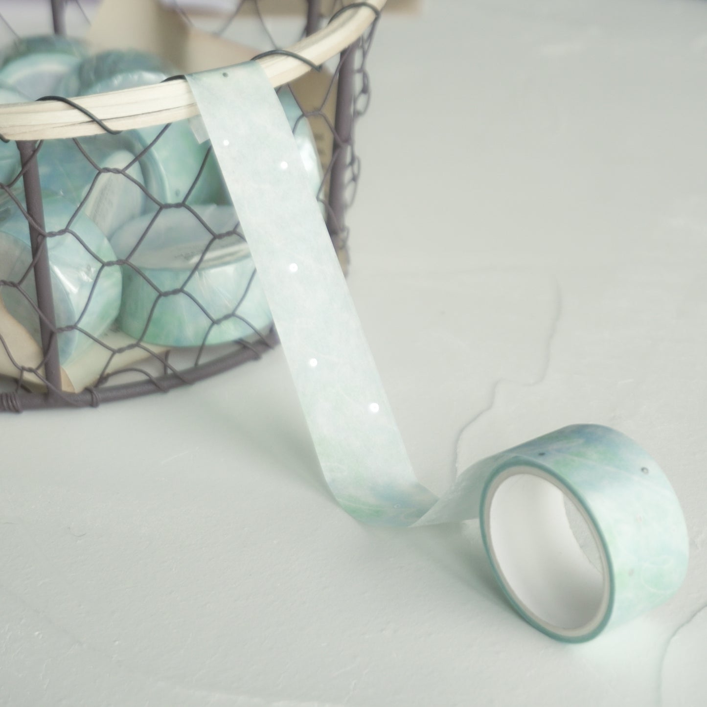 Teayou Washi Tape - Streams with Silver Foil