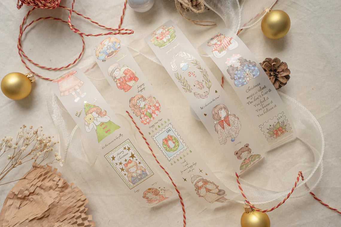 Sho Little Happiness PET Tape - Merry Merry with Gold Foiling