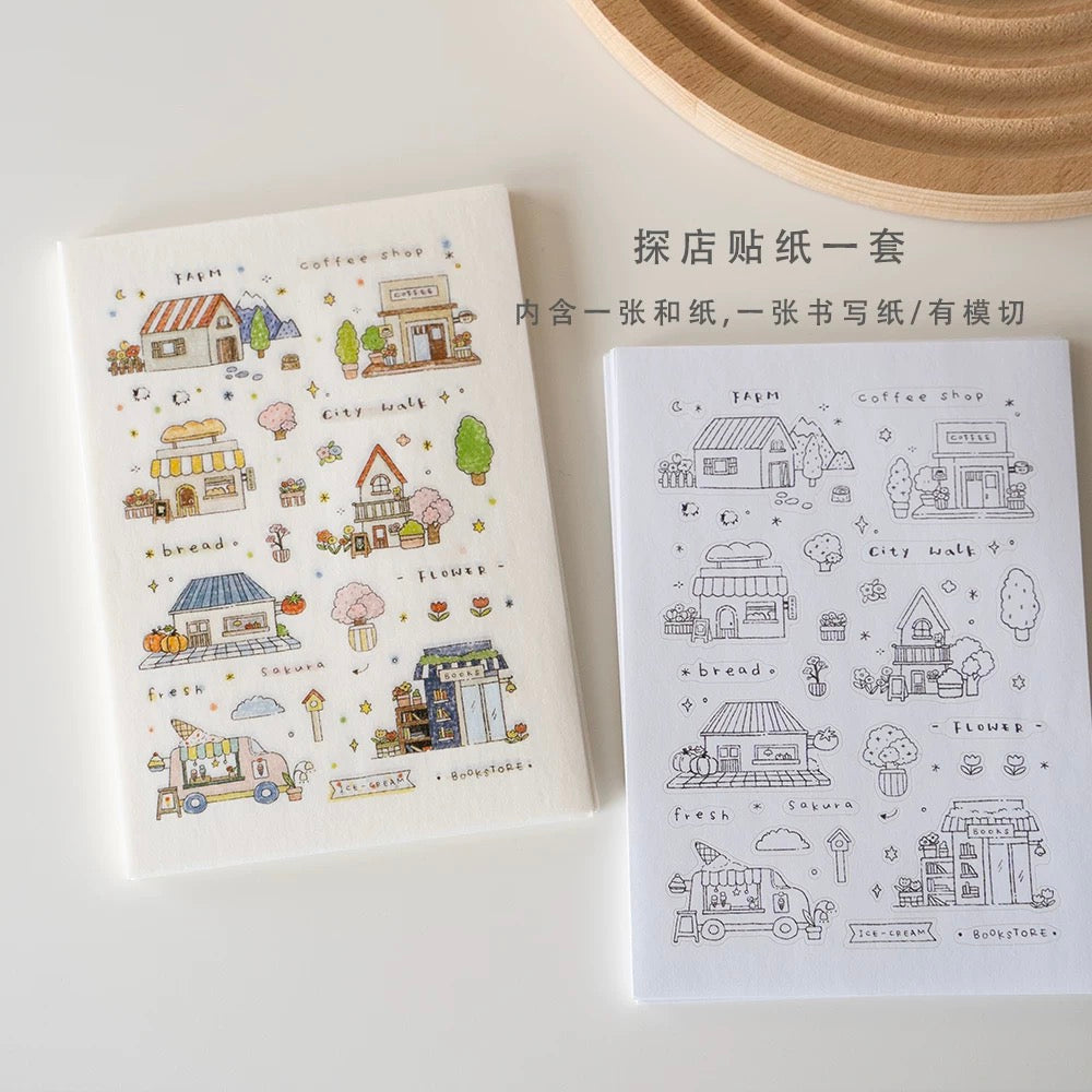 Orange Studio Kiss-Cut Sticker Sheets - Shops