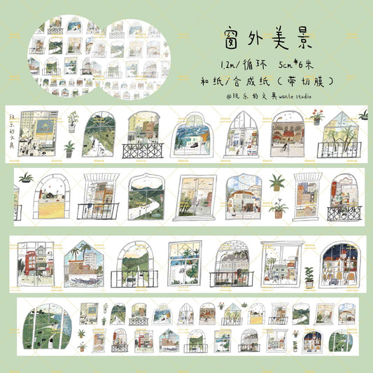 Wanle Studio Kiss-Cut Washi Tape - Volume 10 Beautiful View Outside the Window
