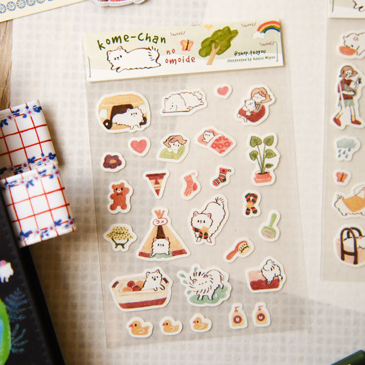Teayou Art Paper Sticker Sheet - Kome-Chan (Bath)
