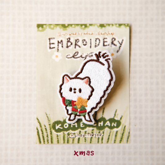 Teayou Kome-Chan Embroidery Clip - Christmas