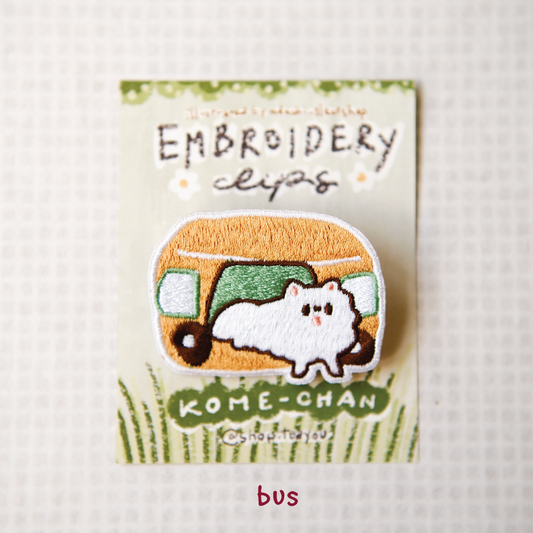 Teayou Kome-Chan Embroidery Clip - Bus