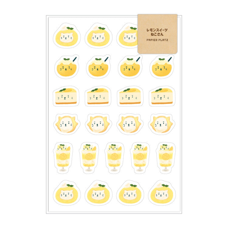 Papier Platz x AOYOSHI Planner Stickers - Cat Lemon Desserts