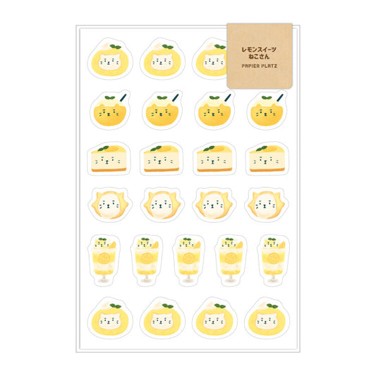 Papier Platz x AOYOSHI Planner Stickers - Cat Lemon Desserts