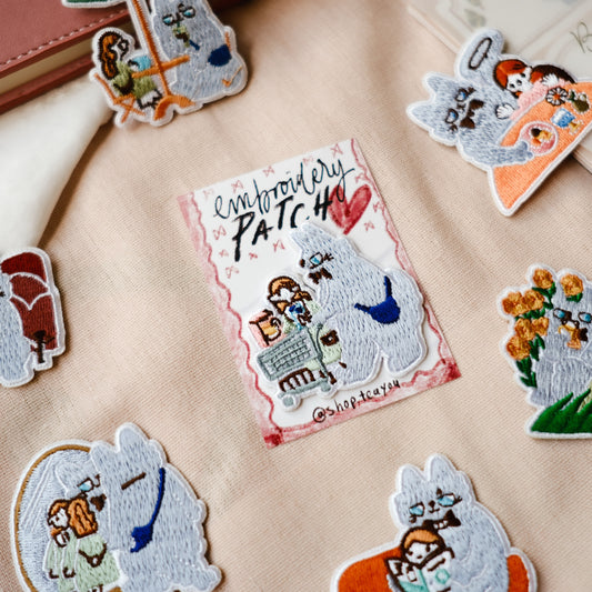 Teayou Neko Boyfriend Iron On Embroidery Patch - Shopping
