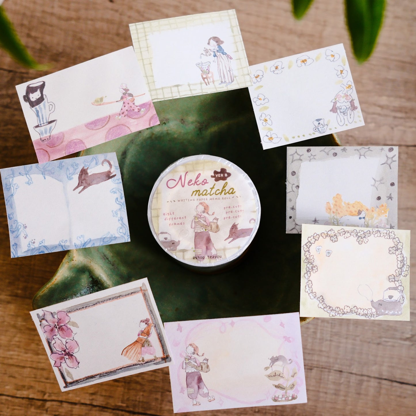 Teayou Paper Rolled Notes - Neko Matcha Version B