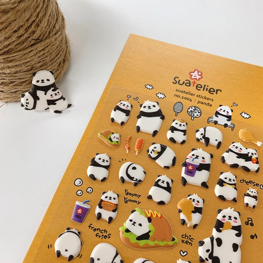 Suatelier Panda Puffy Stickers