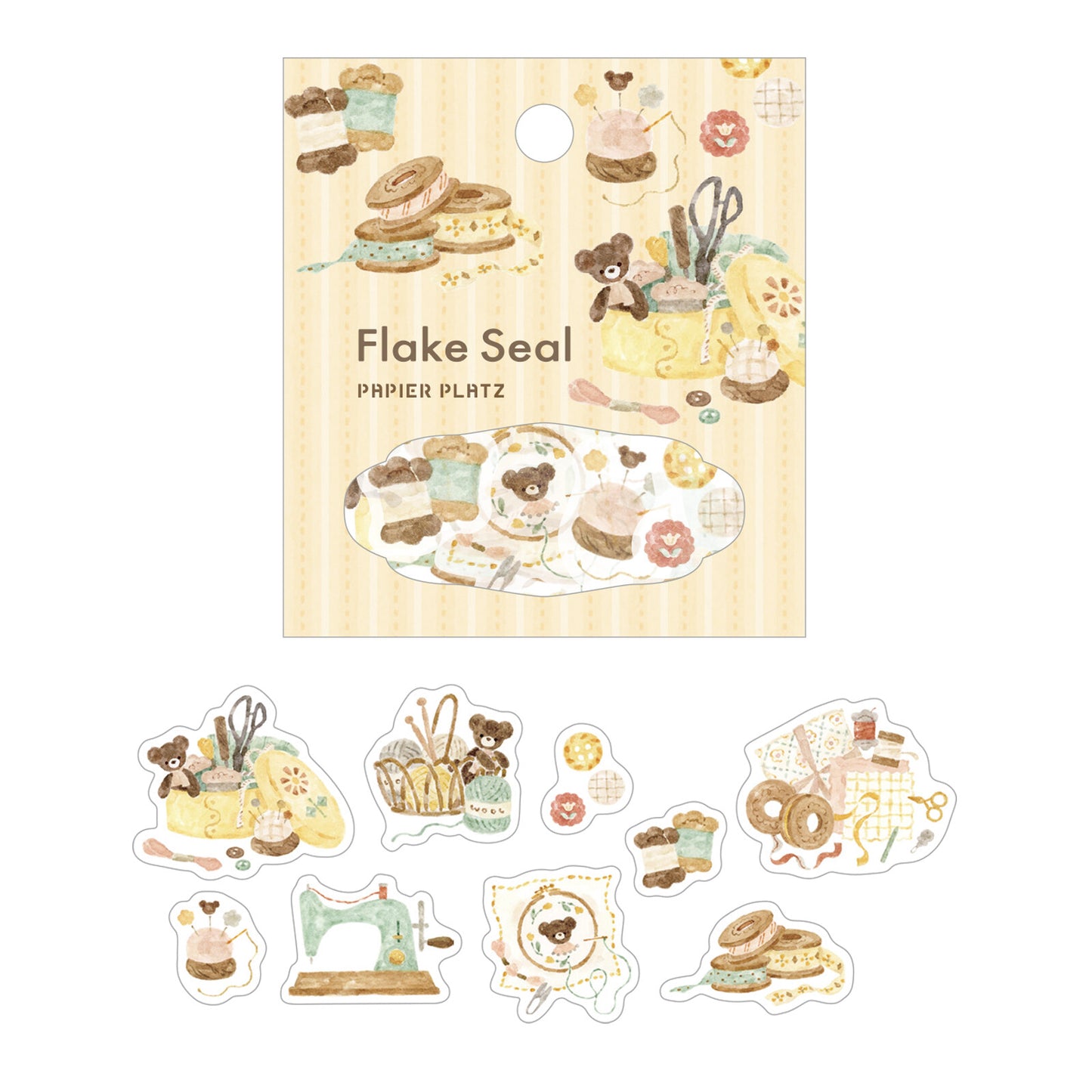 Papier Platz Nakauchi Waka Washi Sticker Flakes -  Sewing Bears